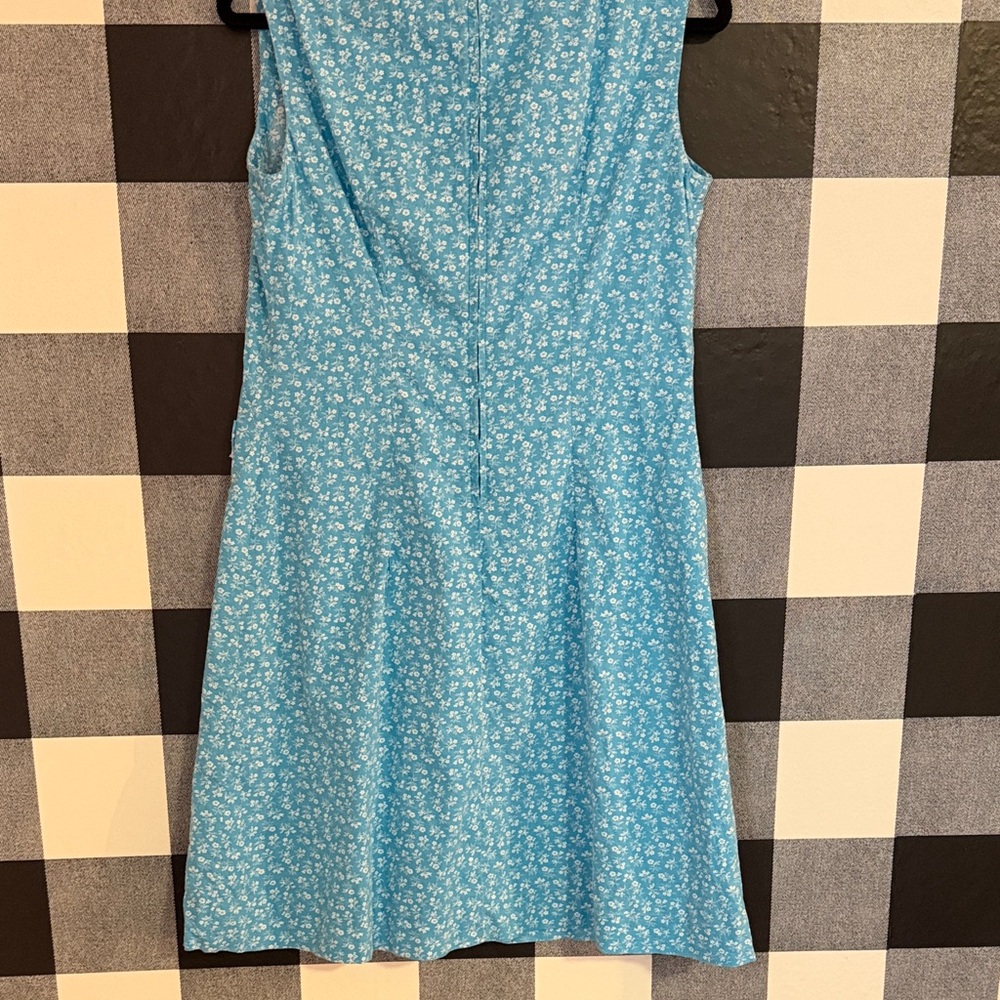 Chic Blue Floral Midi Dress - Picture 6 of 6